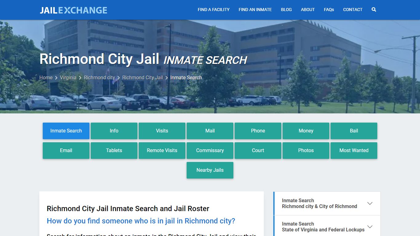 Inmate Search: Roster & Mugshots - Richmond City Jail, VA